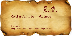 Rothmüller Vilmos névjegykártya